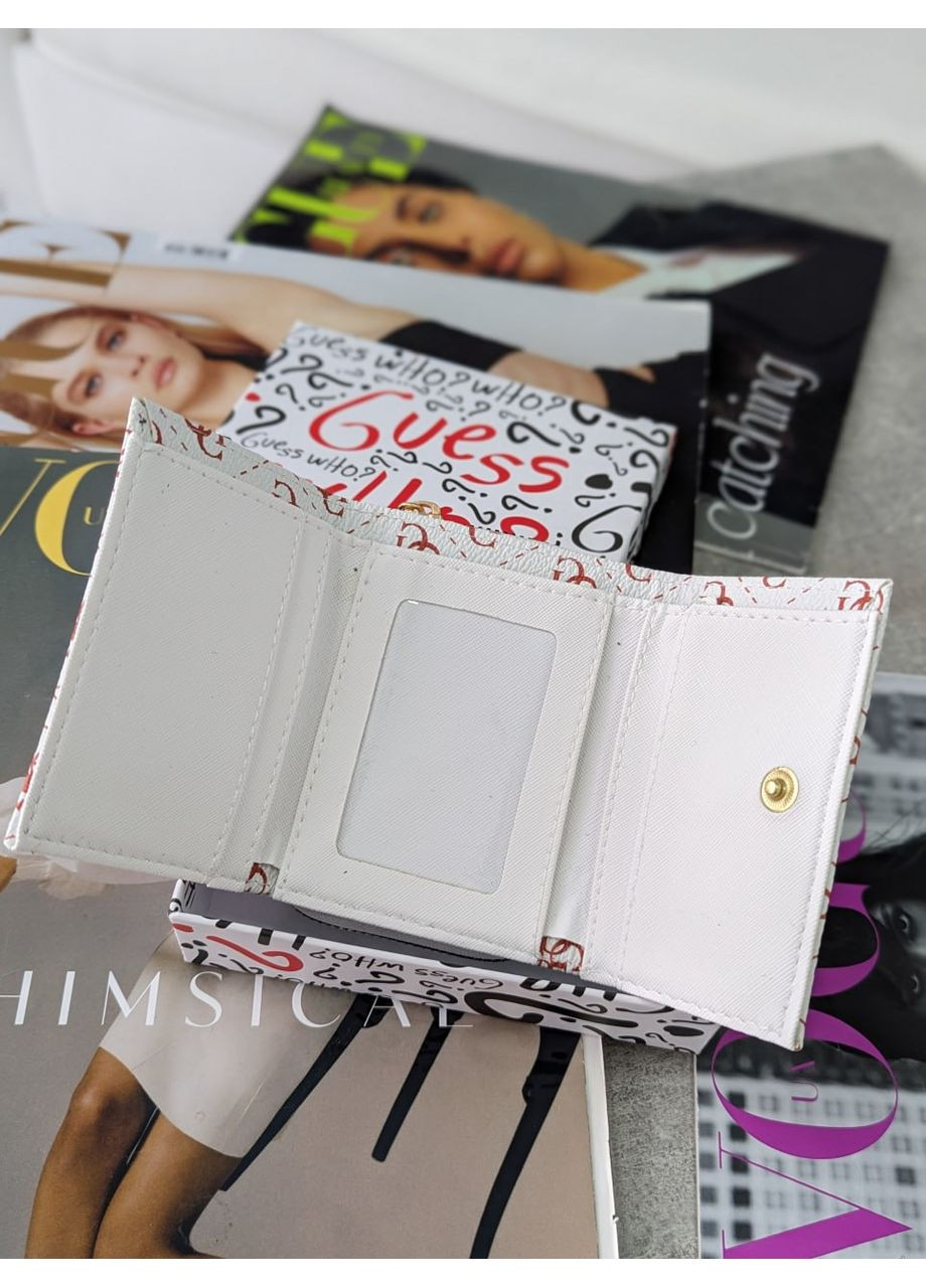 Кошелек женский белый Guess мини Гес маленький бумажник портмоне гаманець No Brand (360890546)