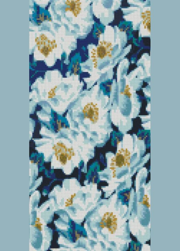 Алмазна картина за номерами Білі квіти 2 (50х25 см) BA-0015 ( ) Strateg (328946998)