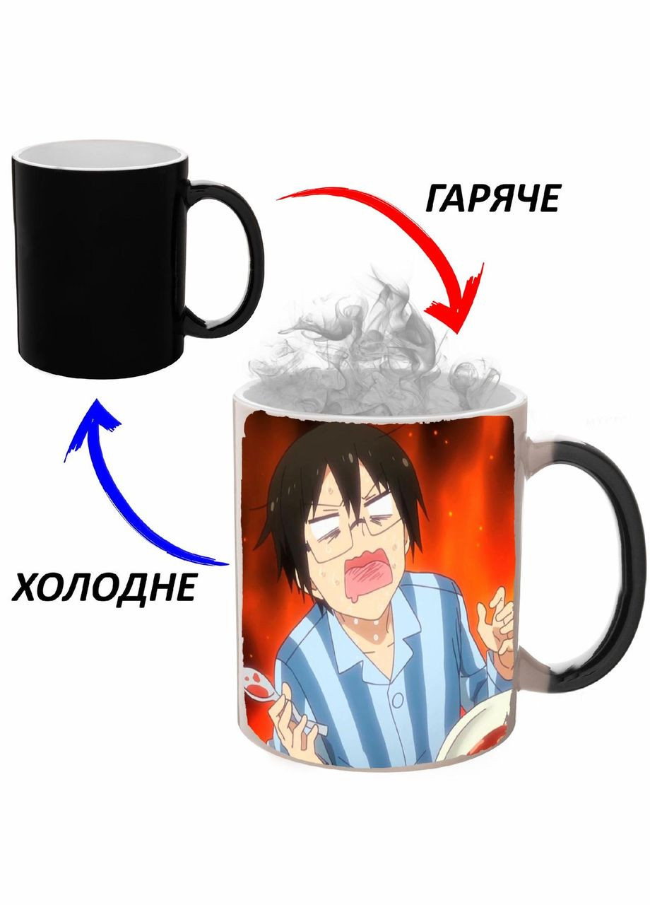 Чашка хамелон Двухлетняя сестренка Умару Аниме #004 (кружка, чашка) Черная 330 мл No Brand (323470562)