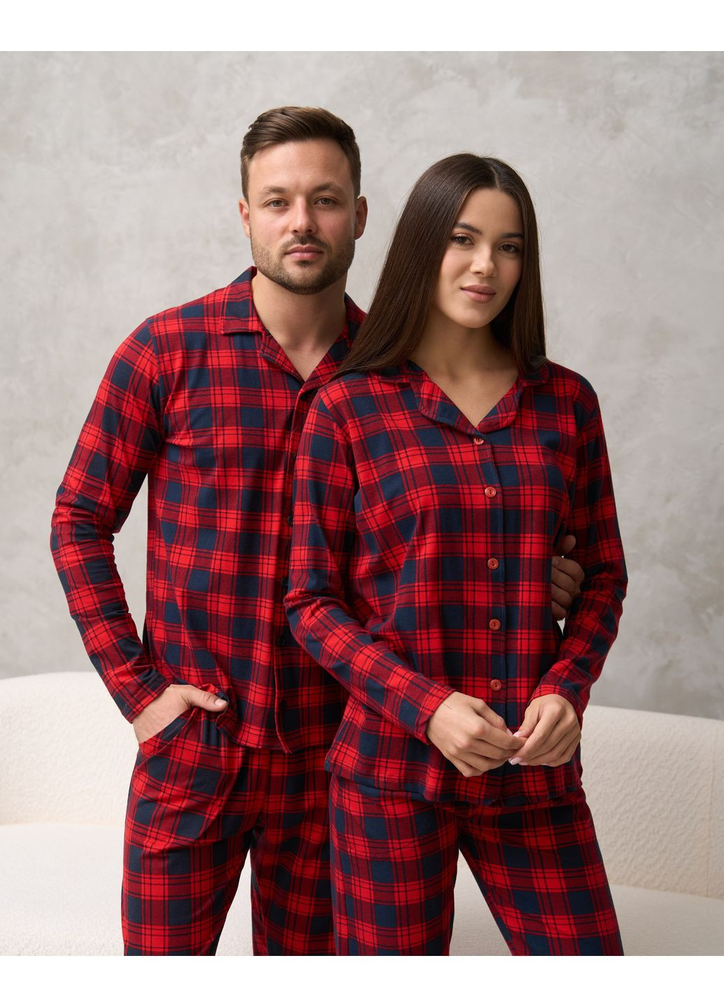 Червона жіноча піжама на ґудзиках Nicoletta