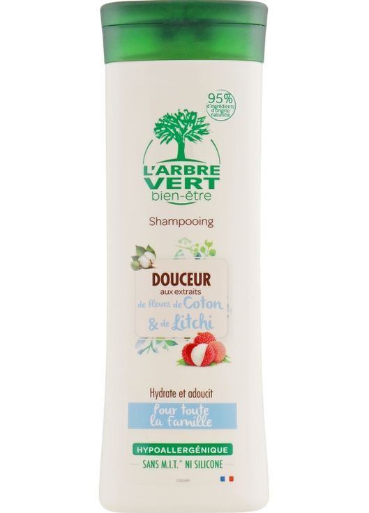 Шампунь пом'якшувальний з екстрактом лічі і квітів бавовни Shampoo 250ml (743561-31156194) L'arbre Vert (368612230)