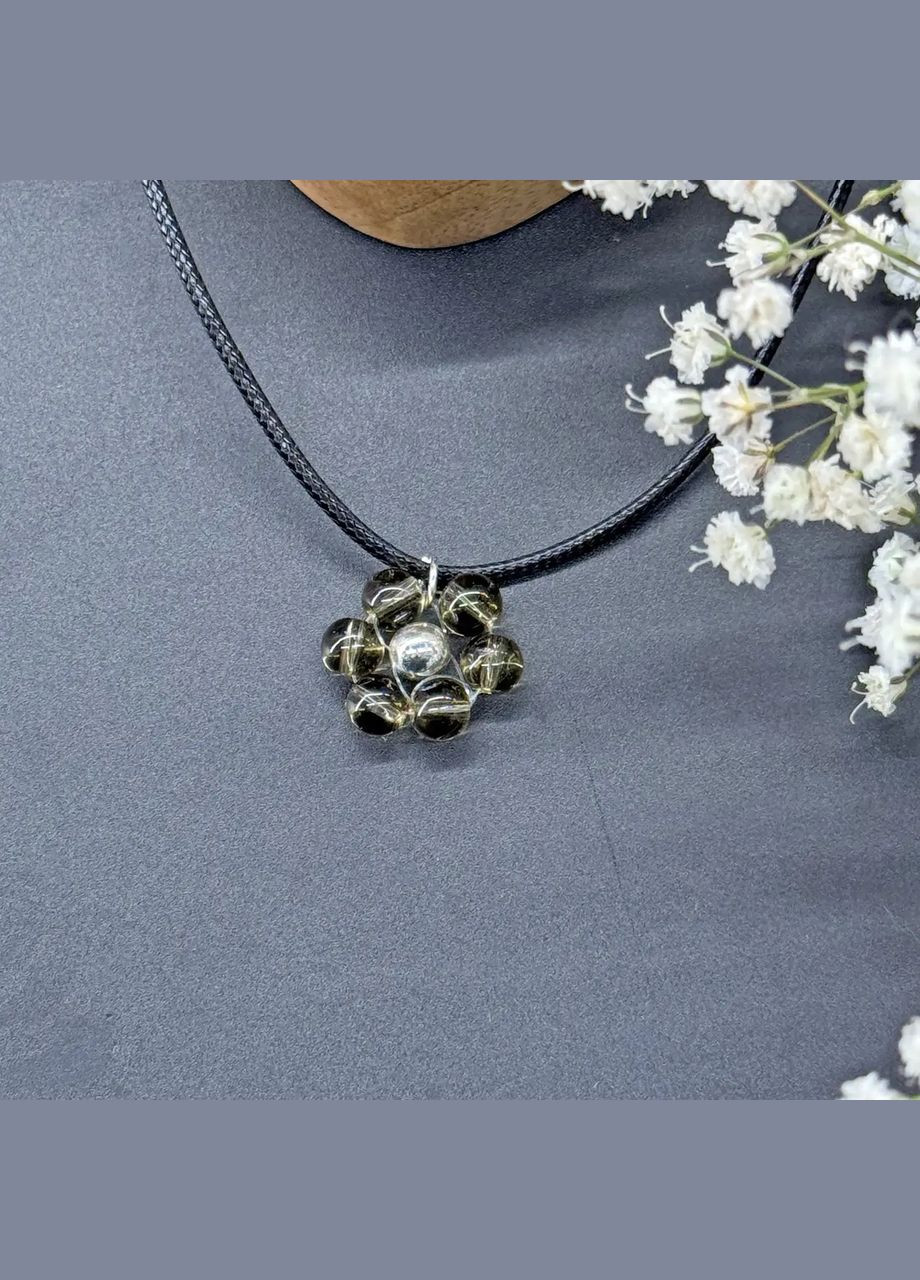 Цветочек Раухтопаз (стекло) на шнуре 17мм+- L-45-50см No Brand Кулон (337995592)