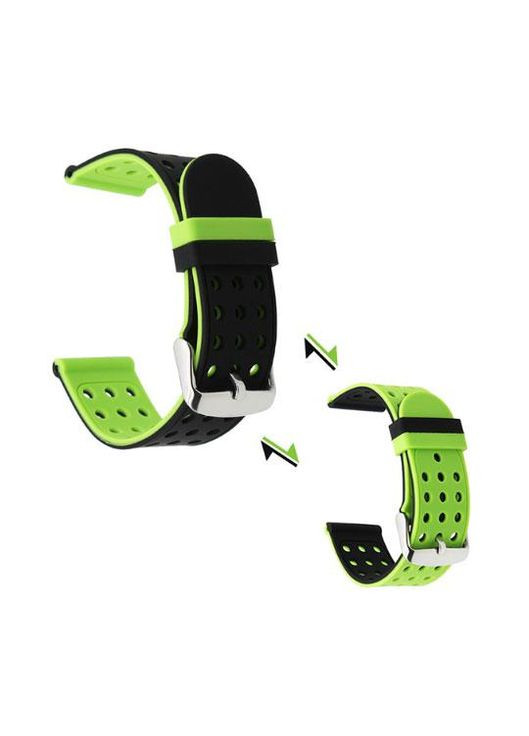 Двухсторонний ремешок с перфорацией для часов Xiaomi Huami Amazfit Sport - Black&Green Primo (266914528)