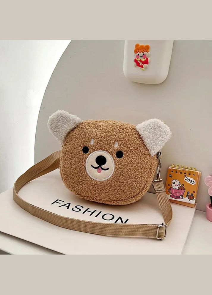 Мила сумка через плече у формі мордочки ведмедика — плюшева кросбоді для дівчат No Brand (346871815)
