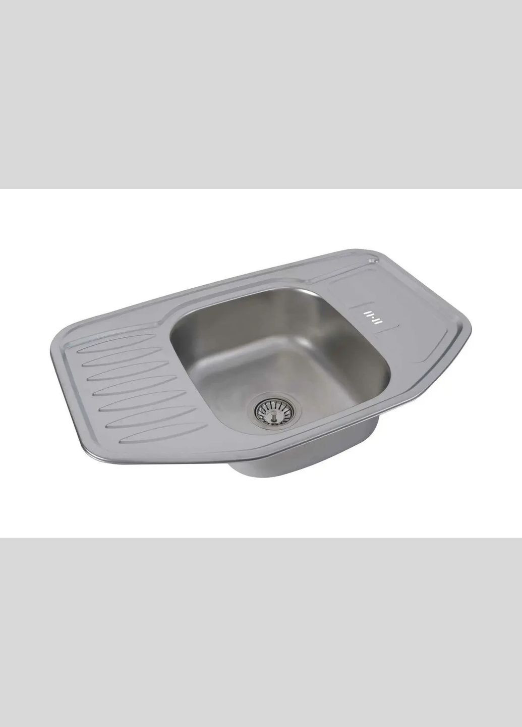 Кухонна мийка 7851 з нержавіючої сталі 0,8 мм, 78x51 см, Трапеція, Сатин (000016243) Platinum (302520579)