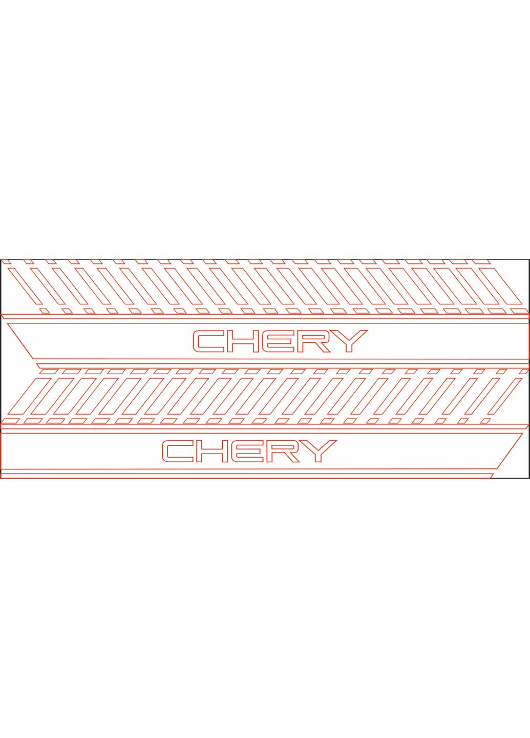 Полосы на авто 3D TUNING STUDIO Чери 980х100х0.060мм=4штуки No Brand (362499291)