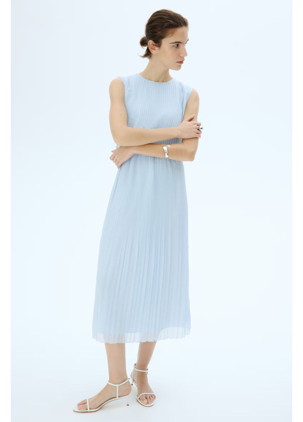 Блакитна сукня для вагітних H&M однотонна