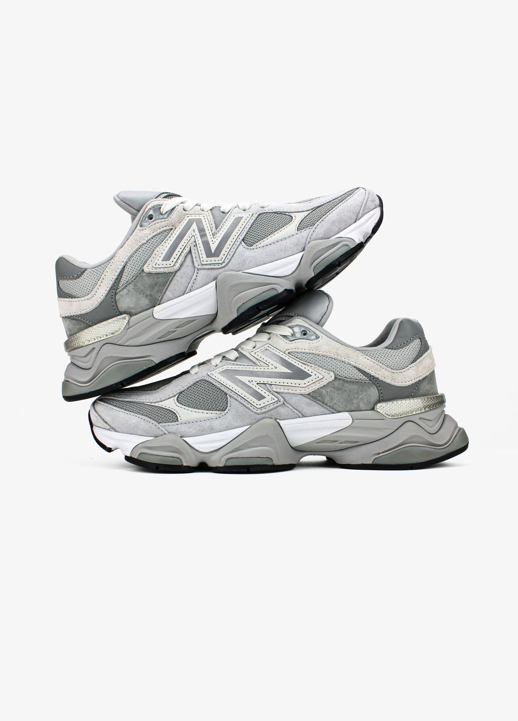 Серые демисезонные кроссовки мужские и женские new balance 9060 shadow gray | нью беланс 9060 серые No Brand