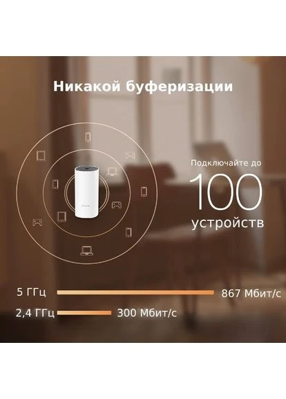 Система WiFi-Mesh Deco E4 AC1200, 2xFE LAN/WAN, 2мод TP-Link (398830066)