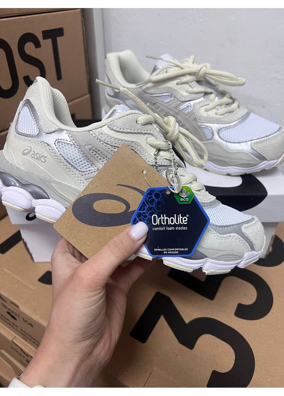 Білі Осінні кросівки чоловічі asics gel nyc white beige асікс гель нюк No Brand