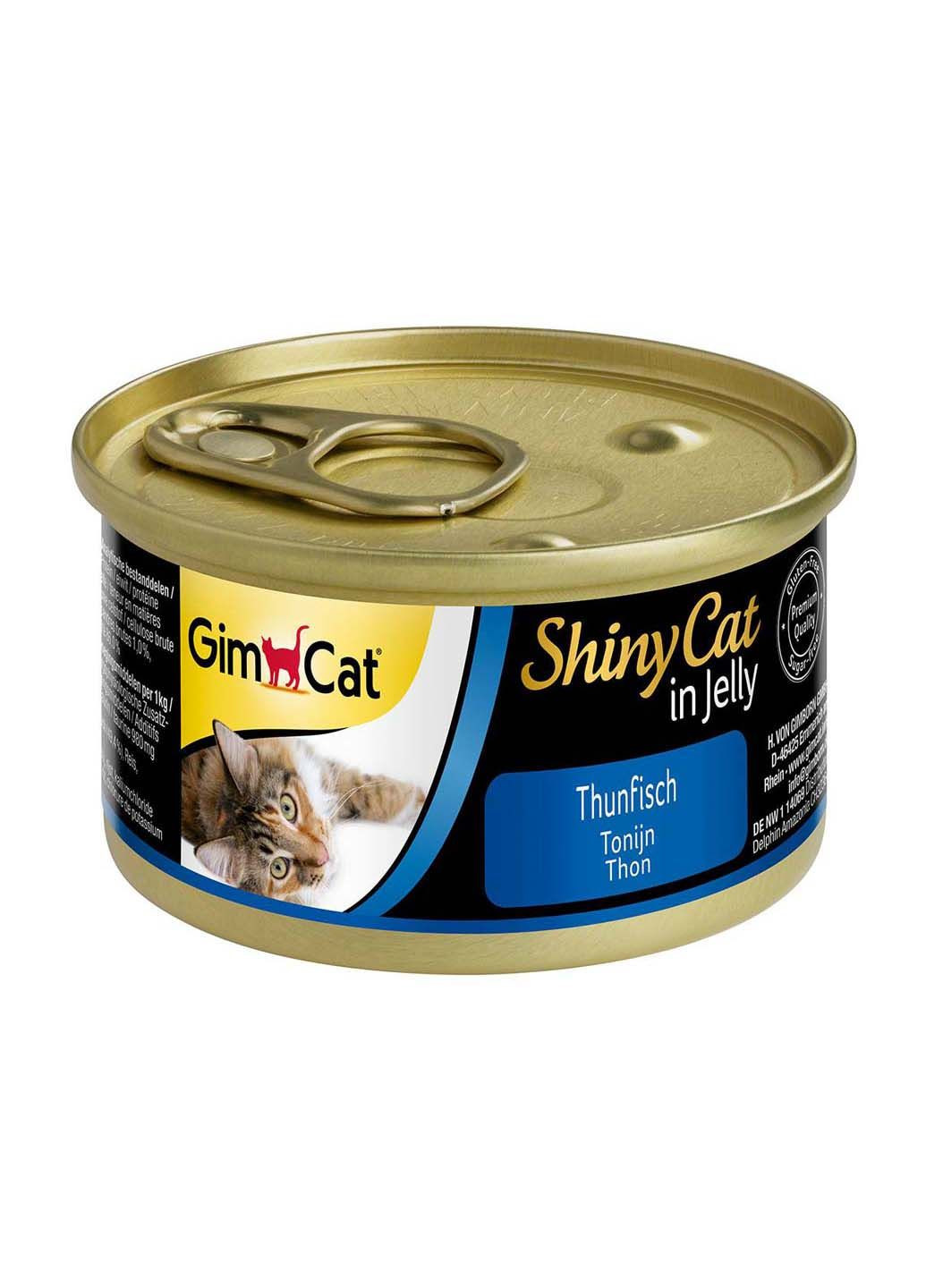 Вологий корм для кішок ShinyCat з тунцем 70 г Gimborn (286472817)