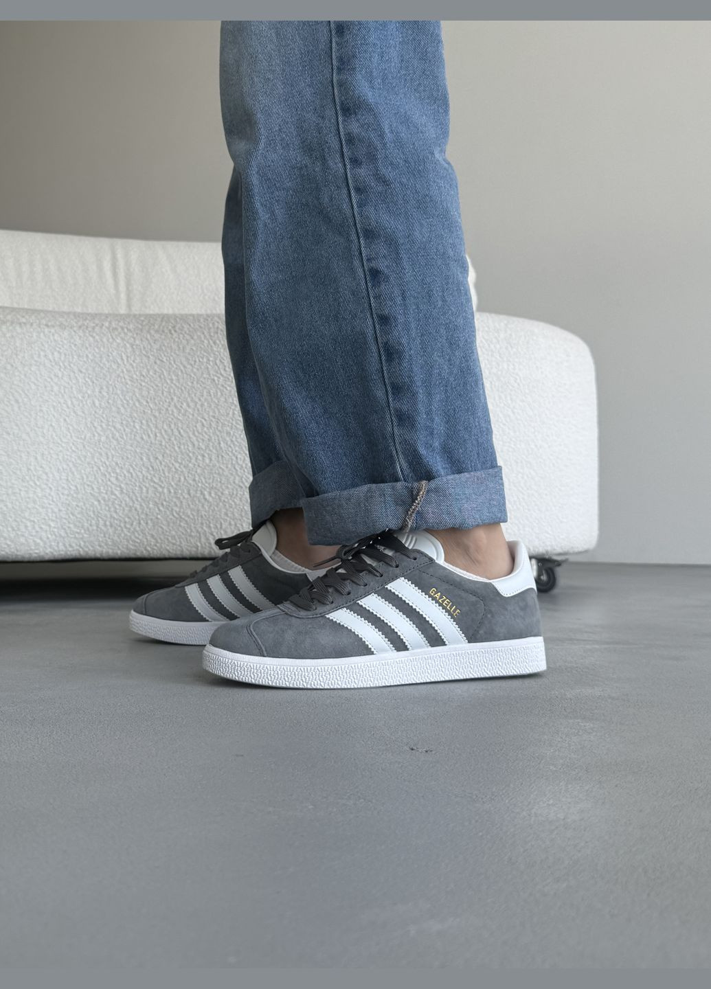 Кросівки жіночі і чоловічі Adidas Gazelle gray | Адідас Газель сірі No Brand сірі демісезони (316504470)