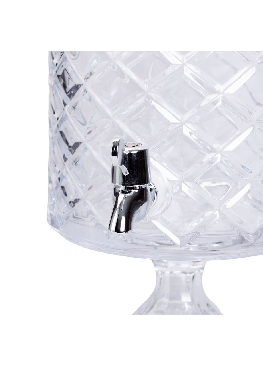 Скляна лимонадниця 4.5 л прозора з краном для напоїв на столі пікніку фуршеті Yiwu (370432739)