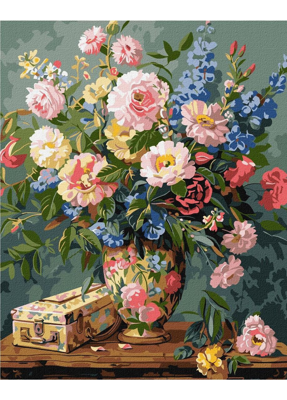 Картина за номерами Букет квітів у вазі 40*50 см KHO 3283 Ідейка (362534396)