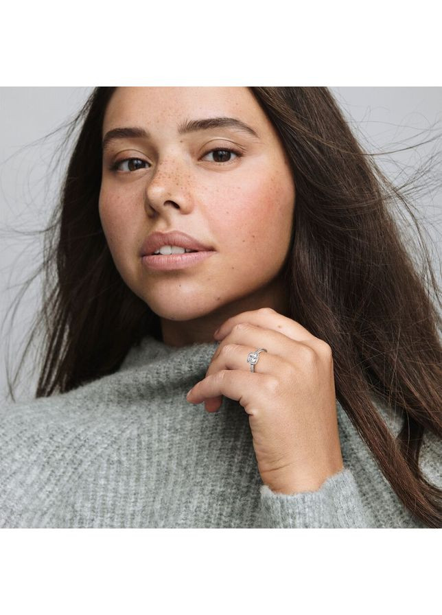 Срібна каблучка Пандора "Сяючий квадрат" 190947CZ Kabluchka (355344751)