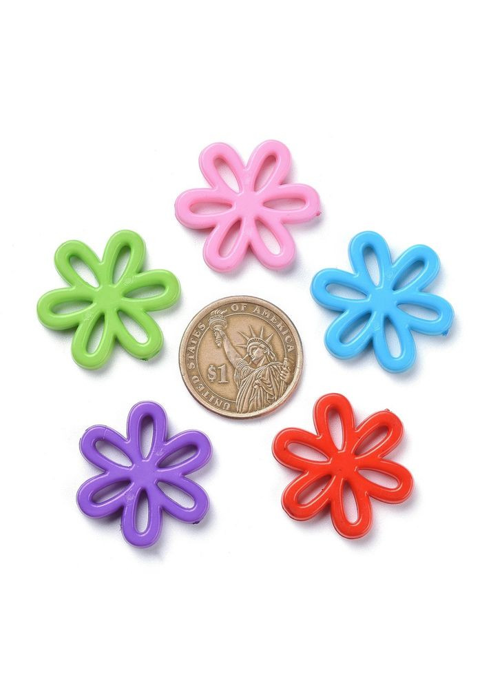 Бусины акриловые Цветок 31 мм x 28 мм x 4.5 мм Finding (316251087)