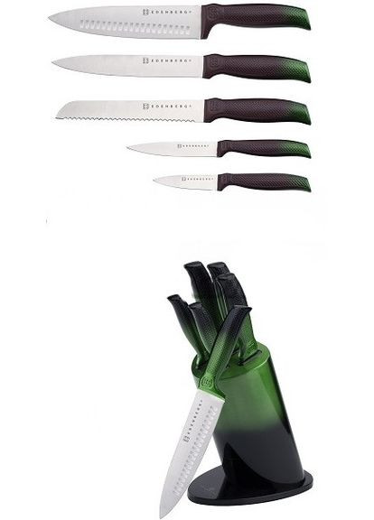 Набір ножів з підставкою 6 пр. EB11022 Edenberg комбінований,