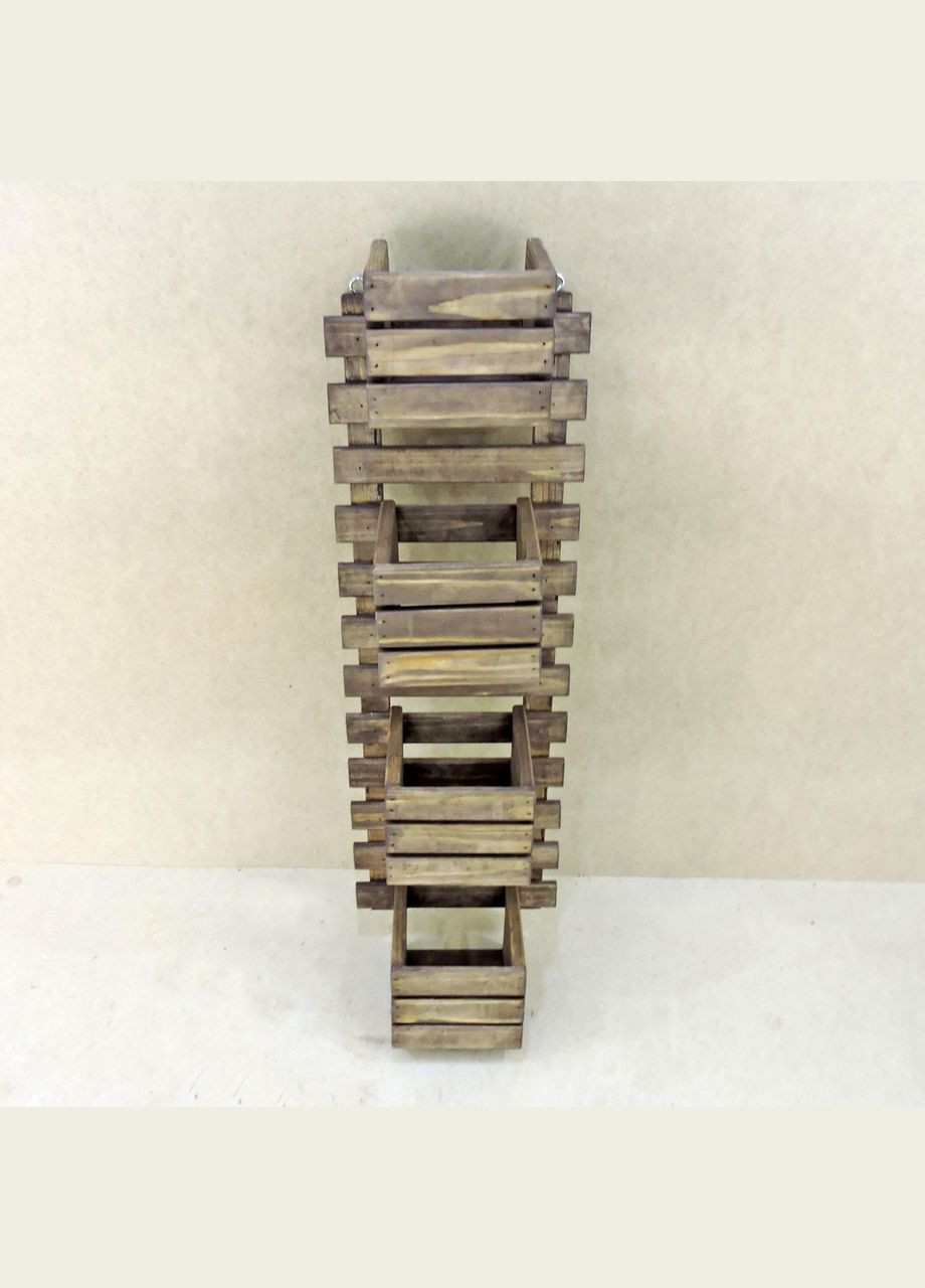 Полиця настінна для квітів з дерева Форталеза капучино (ЦВС-000509) No Brand (328224931)