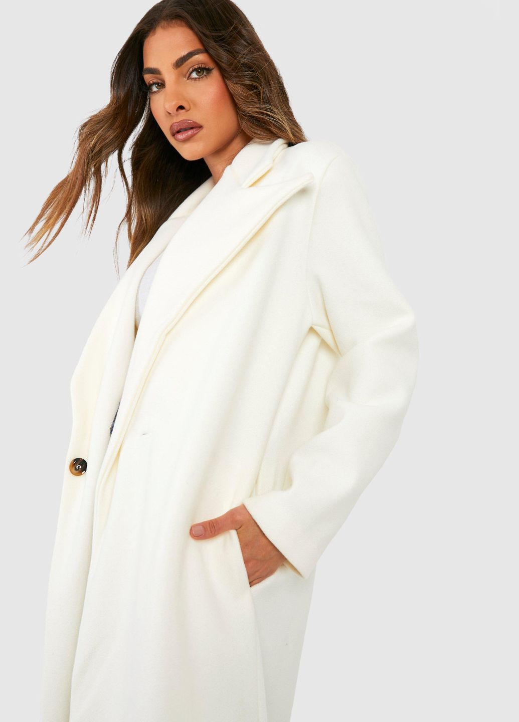 Білий демісезонне Пальто Boohoo