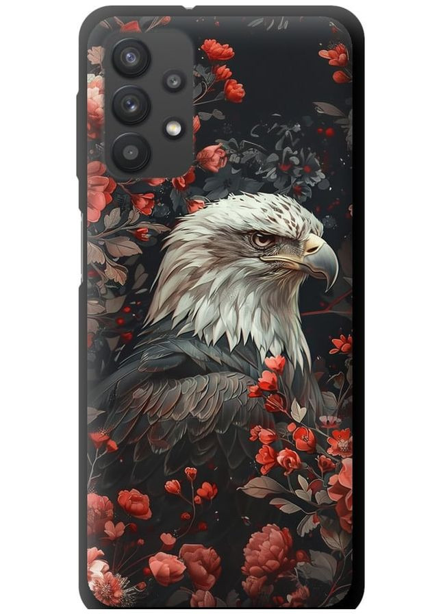TPU чорний чохол 'Квітковий вартовий' для Endorphone Samsung Galaxy A32 A325F (291131839)