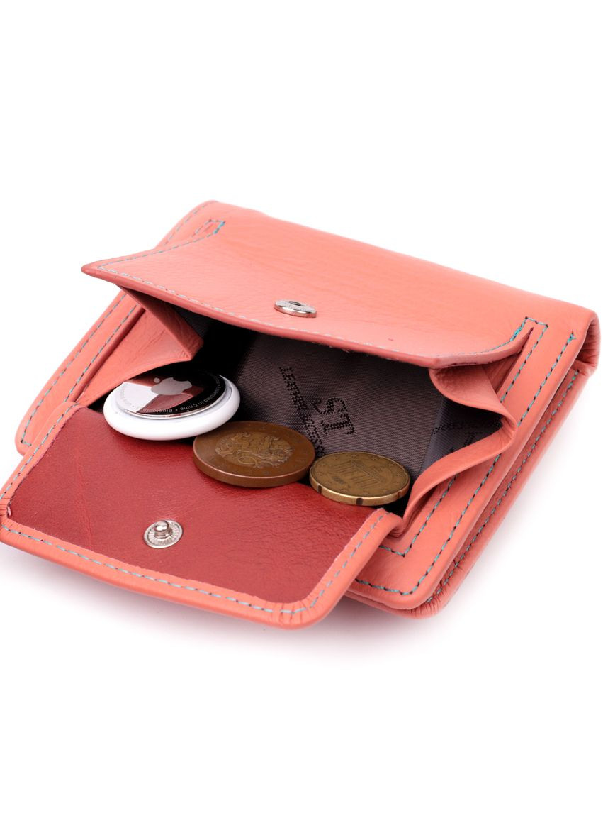 Стильний шкіряний гаманець з монетницею зовні пудровий 19458 st leather (329198571)