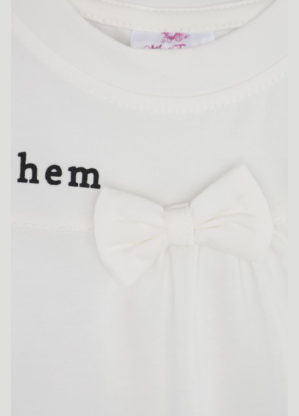 Молочная летняя футболка с коротким рукавом для девочки цвет молочный цб-00242431 Miss Feriha