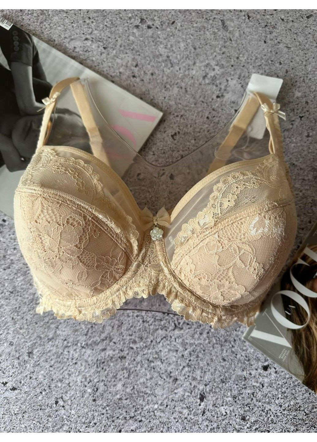 Бежевый мягкий бюстгальтер бежевый Lanny Mode