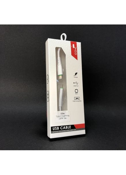 Cable Type-C/Lightning Elbe PD 20W (silicon) White 4You (369369930)
