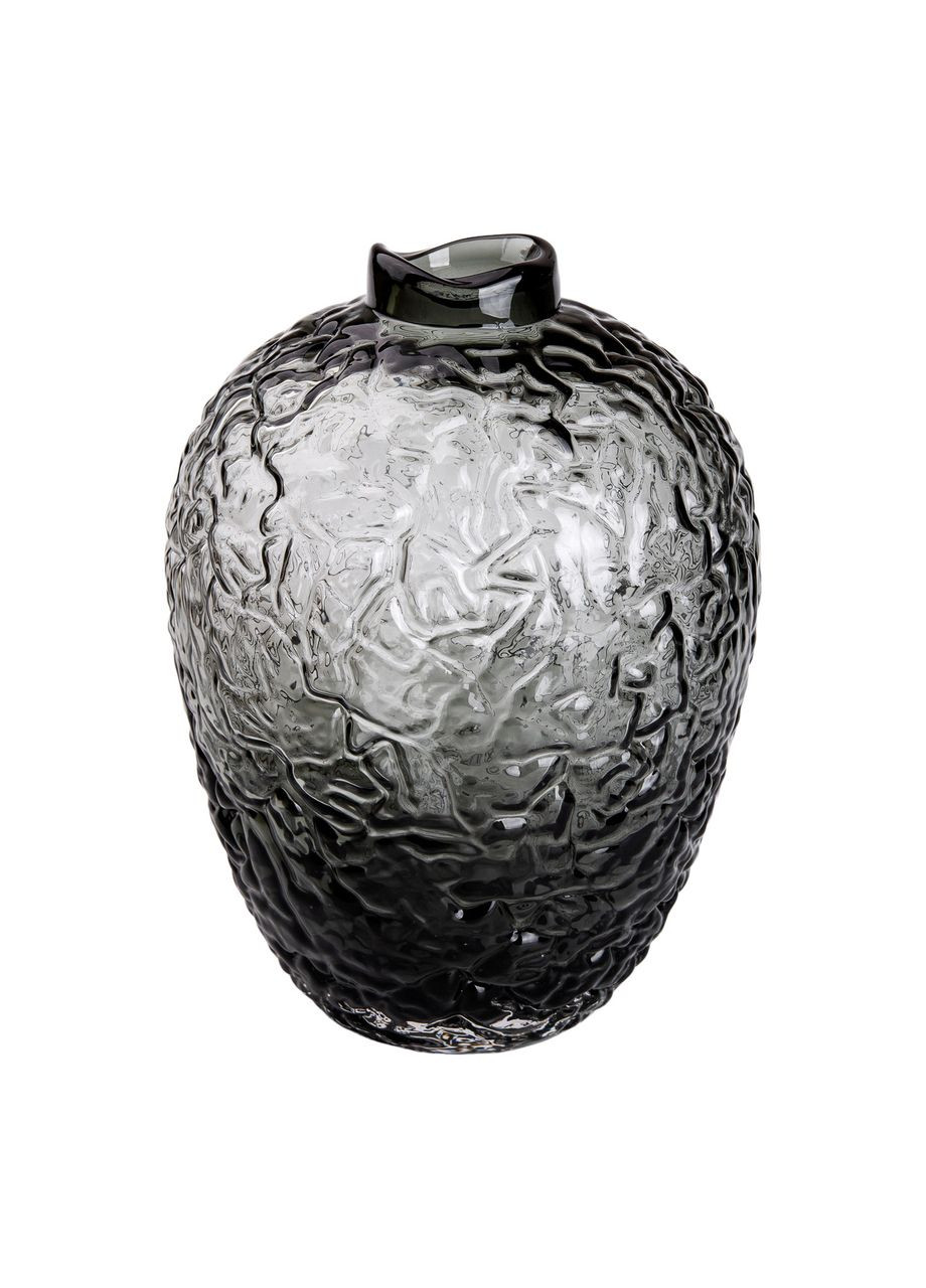 Ваза для цветов из стекла, декоративная круглая, 30 см, Серая Yiwu (360454673)