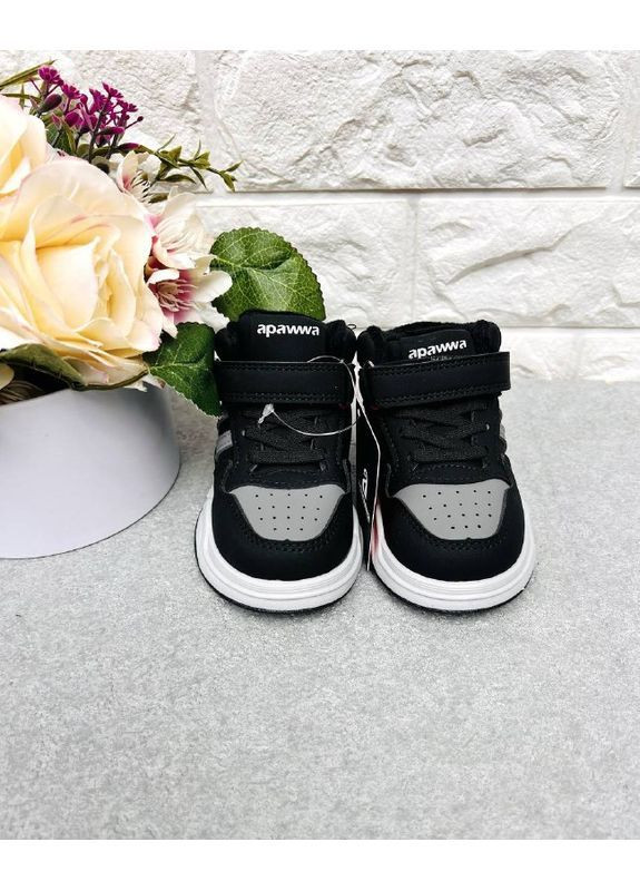 Чорні стильні демісезонні кросівки-хайтопи унісекс Apawwa