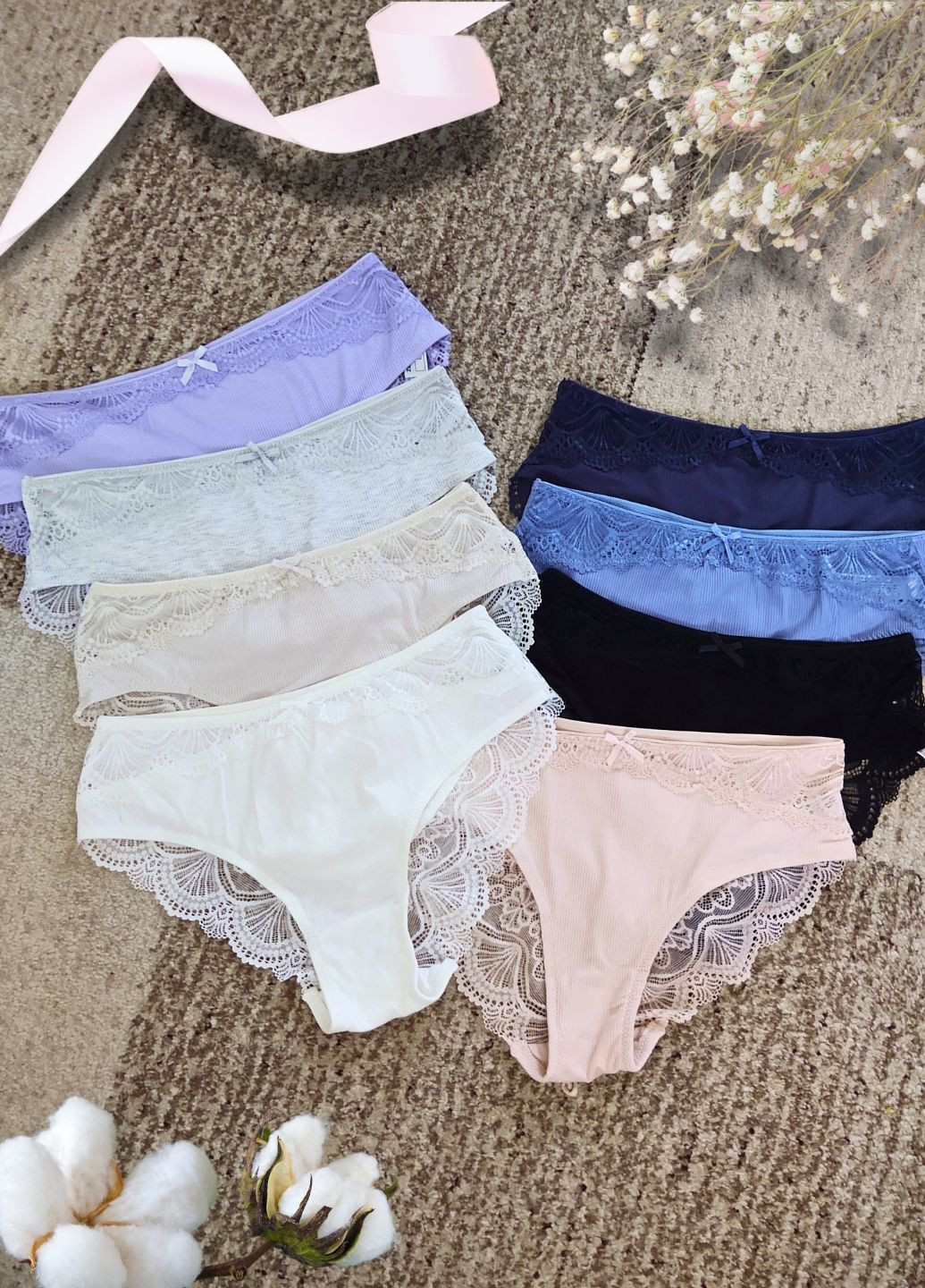 Хлопковые трусики Zeeman с кружевом FS (329892754)