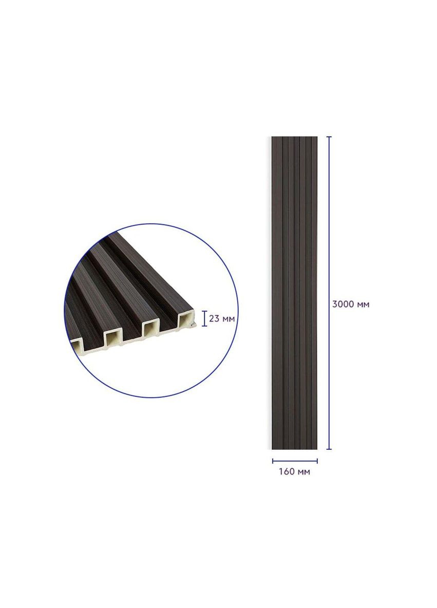 Декоративная стеновая рейка венге 3000*160*23мм D (3DPanda-1537) Sticker Wall (323155573)