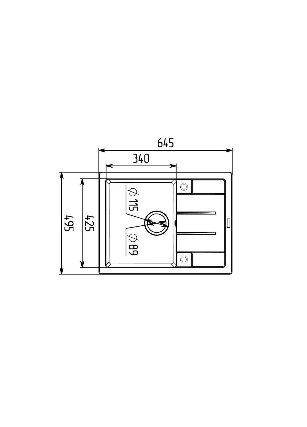 Гранітна мийка для кухні INTENSO 6550 матова Білосніжна Valeso (336932338)