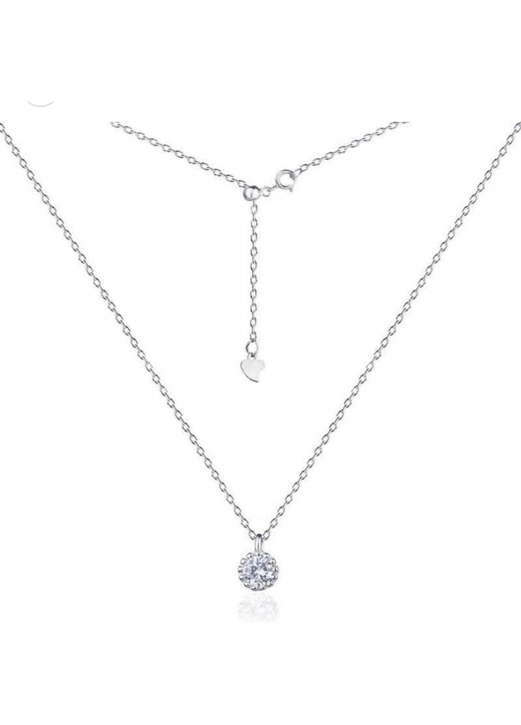 Серебряная цепочка колье с подвеской Камень на цепочке до см Серебро 925 пробы Родированное кл2ф/1008 1.40г No Brand (306854506)