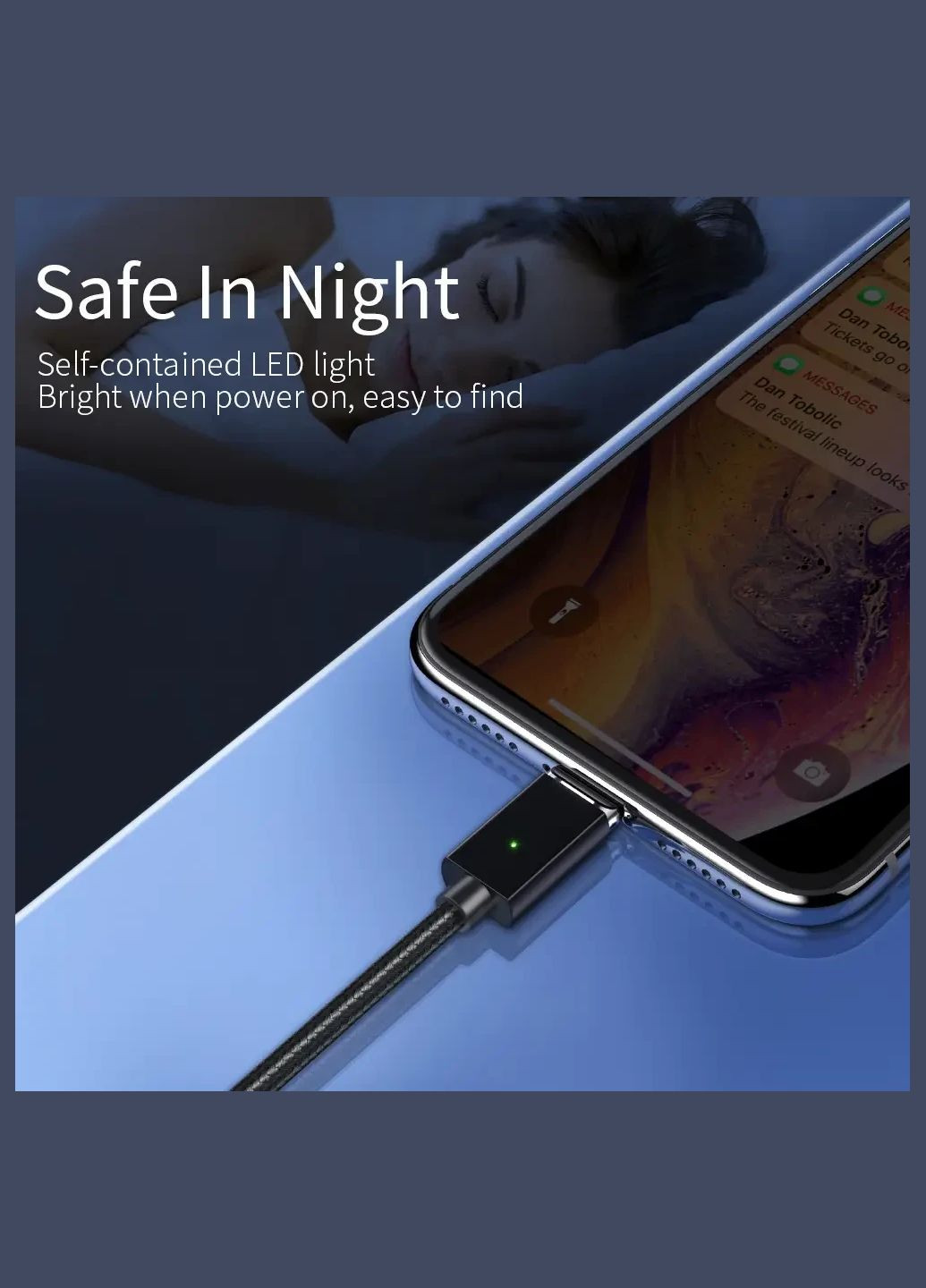 Кабель магнітний поворотний Type-C 1 м у тканинному обплетенні з передаванням даних Essager (300523929)