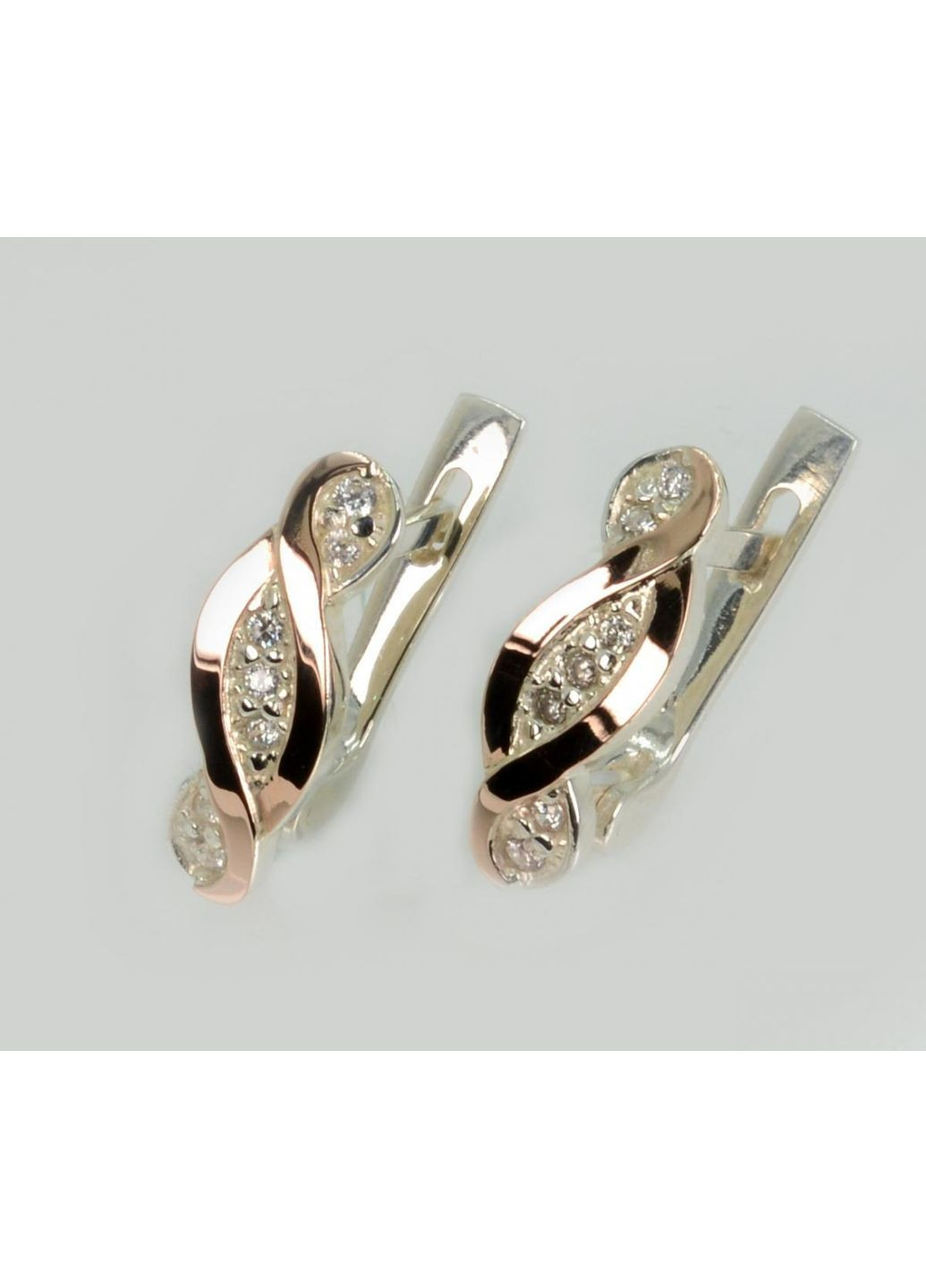 Серебряные серьги с золотыми пластинами Silver Style (367112631)