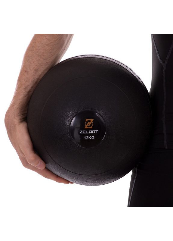 Слембол набивной мяч для кроссфита и фитнеса Slam Ball Черный (вес 12 кг) FI-2672-12 Zelart (367617630)