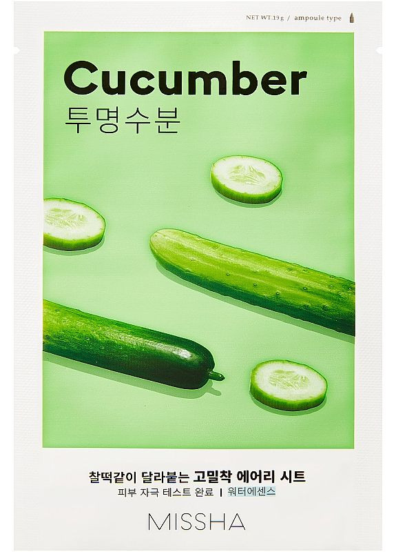 Маска для лица с экстрактом огурца Airy Fit Cucumber Sheet Mask 19g (2-847501) MISSHA (369797502)