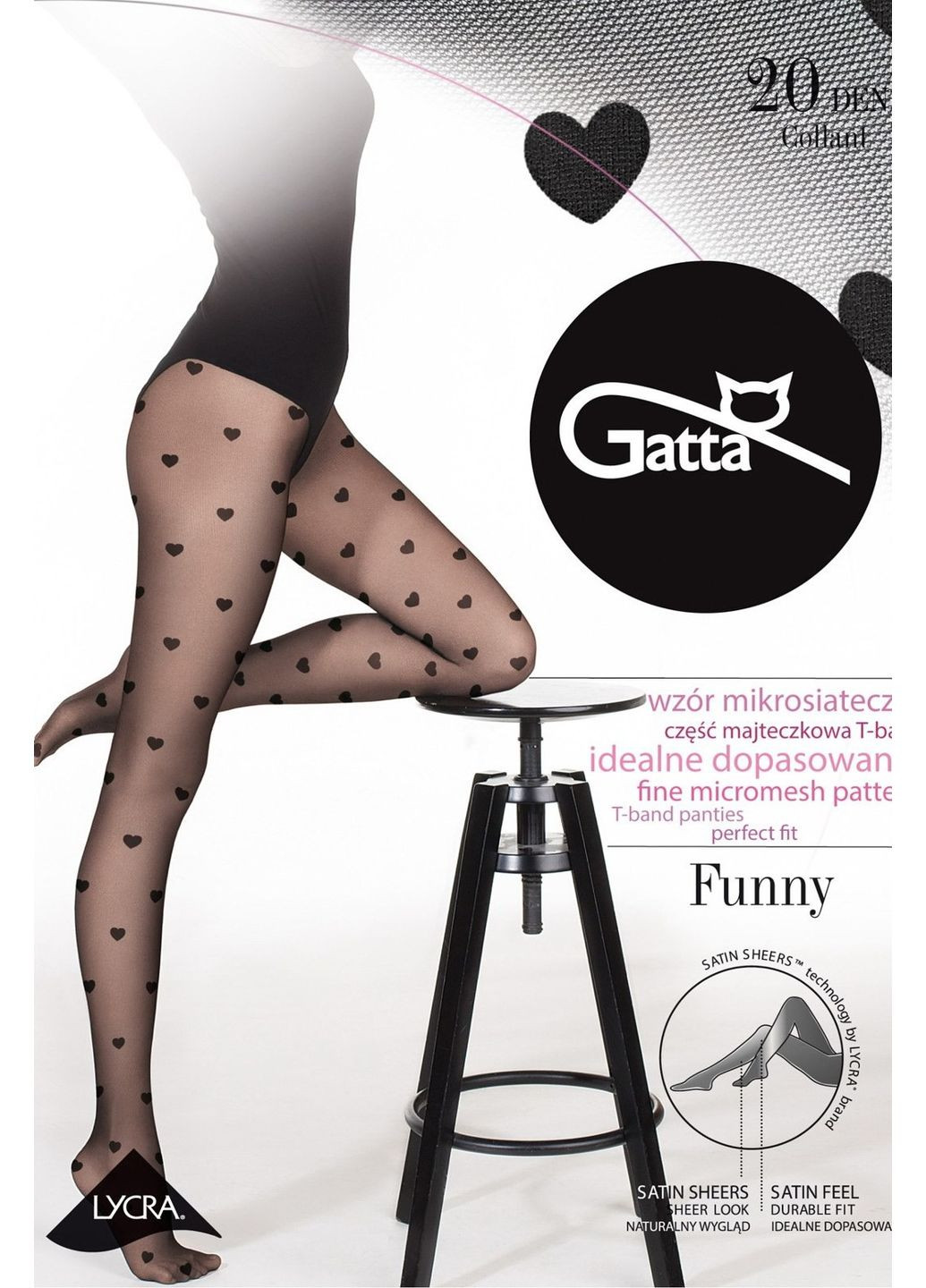 Колготки с сердечками FUNNY 08 20d Gatta (349499690)