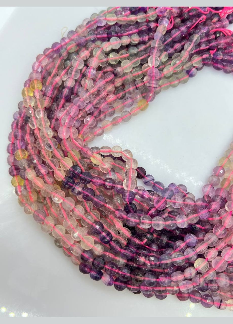 Флюорит на нитці без замка 5х7 мм 40 см Двоколірний 11655 No Brand (315343348)
