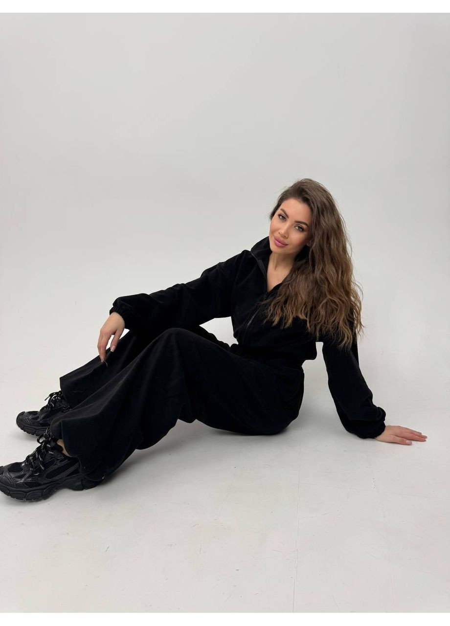 Супер стильный комбинезон Україна комбинезон-брюки однотонный чёрный спортивный, повседневный, кэжуал флис