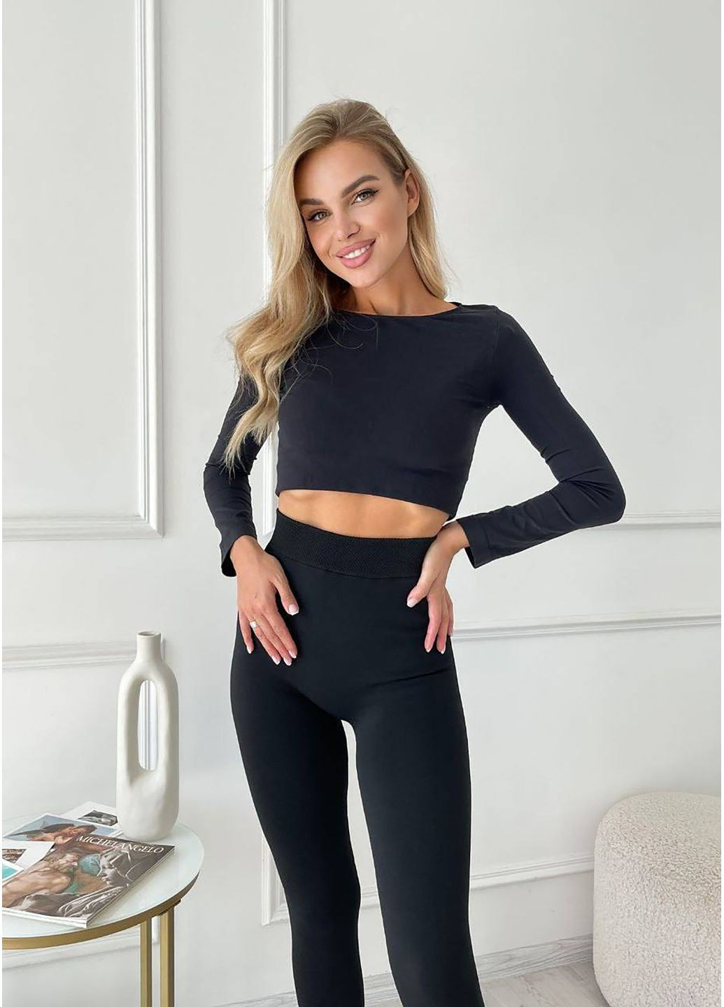 Лосины теплые однотонные трикотажные с мехом InFashion Лосини (364229828)