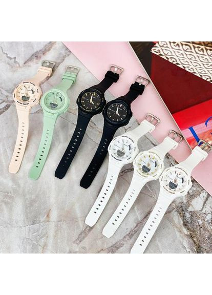 Годинник 6005 Green кварцовий для жінок спортивний з функціями будильника та підсвічування ProDobro (367267406)