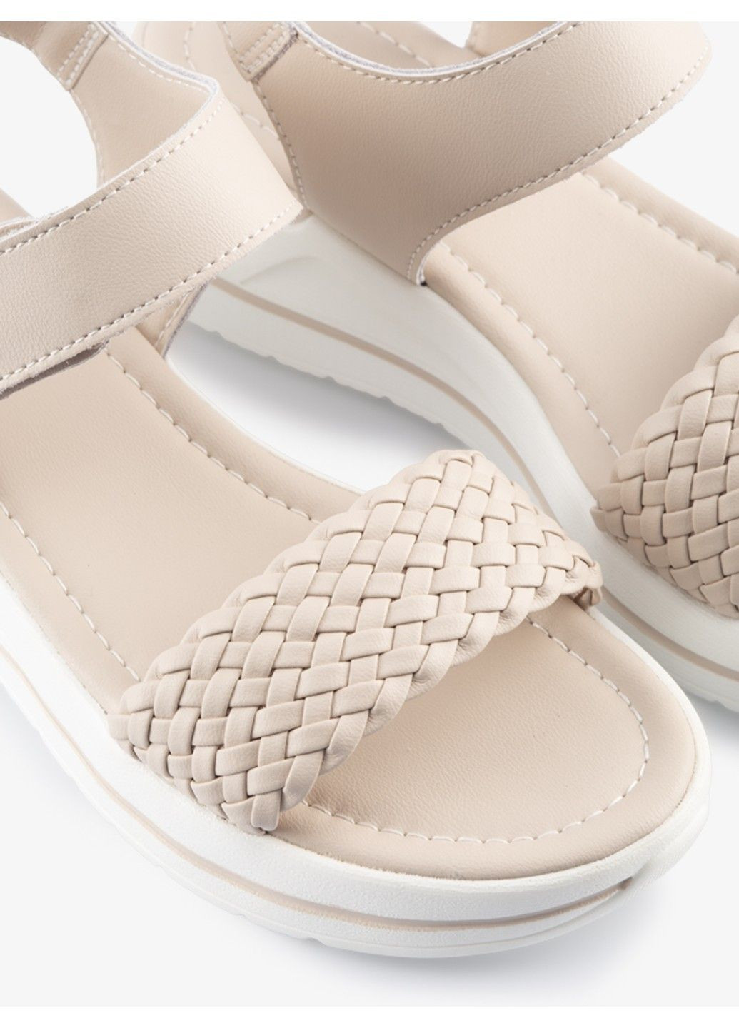 Бежевые женские босоножки 1100462 Podio на липучке