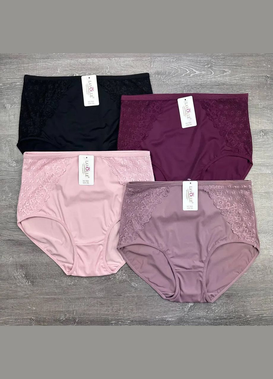 Комплект жіночих високих батальних трусиків 4 шт Lavolle Сліп (325419128)