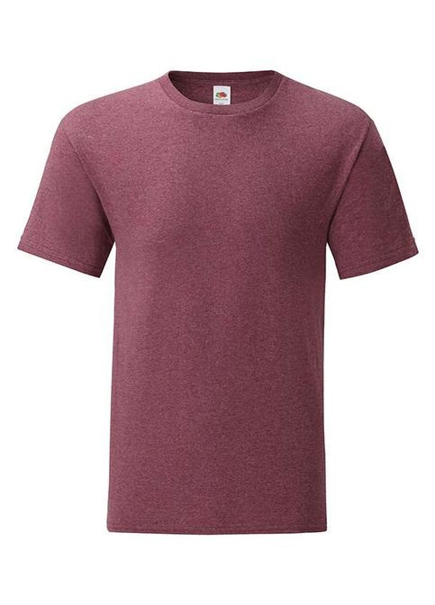 Бордовая футболка мужская iconic t бордовый (0614300h1m) с коротким рукавом Fruit of the Loom