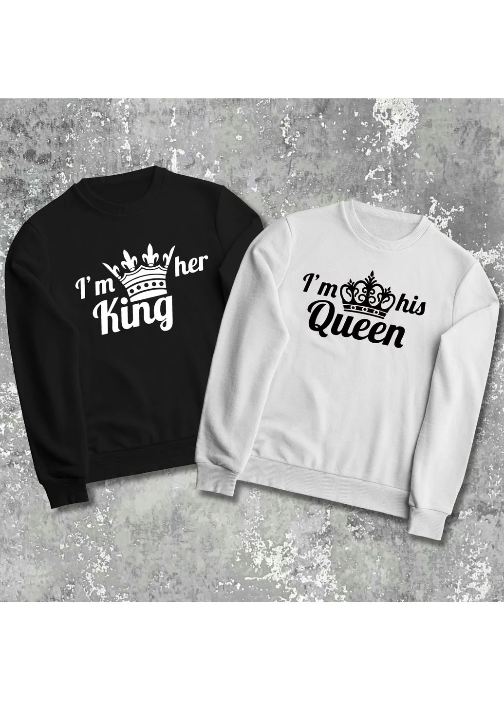 Парні світшоти з принтом - King|Queen! Hand Made (361267241)