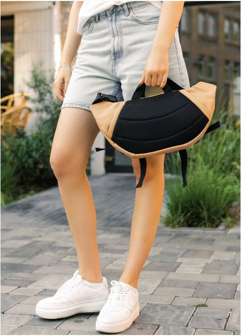 Сумка женская через плечо бананка на пояс с экокожи DynamicDart Бежевый Sambag (302007343)