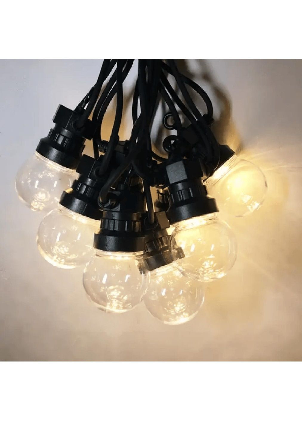 Світлодіодна гірлянда на вікно ялинку з роботою від мережі з'єднувачем лампочками 10 штук 10 м (478692-Prob) Тепла біла Unbranded (308796849)