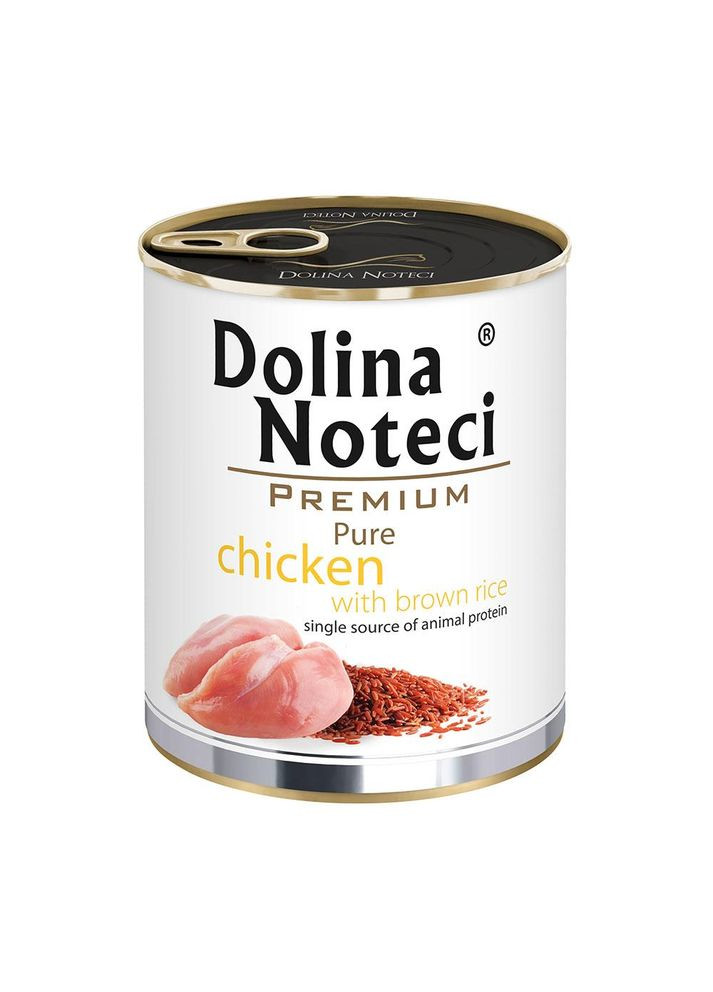 Влажный корм для собак-аллергиков Premium Pure с курицей и коричневым рисом, 800 г (*) Dolina Noteci (355343736)